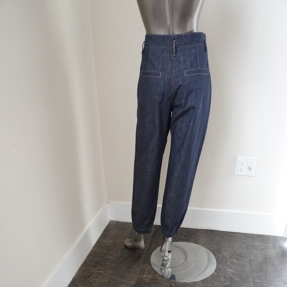 Brunello Cucinelli Monili Jeans Blue Denim Trousers Elastic Hem Size 6 New $1795 - Picture 6 of 9